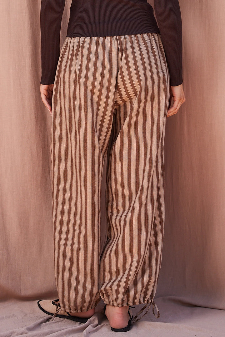 Striped Tie Hem Pants