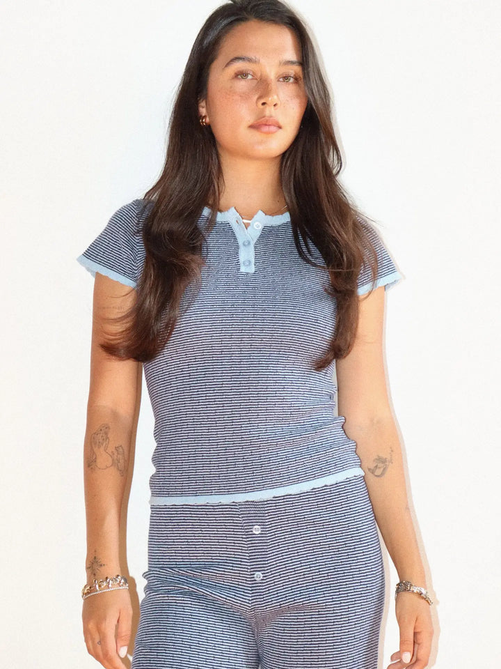 Striped Henley Top