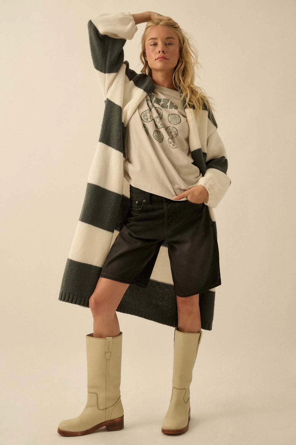 Colorblock Longline Cardigan