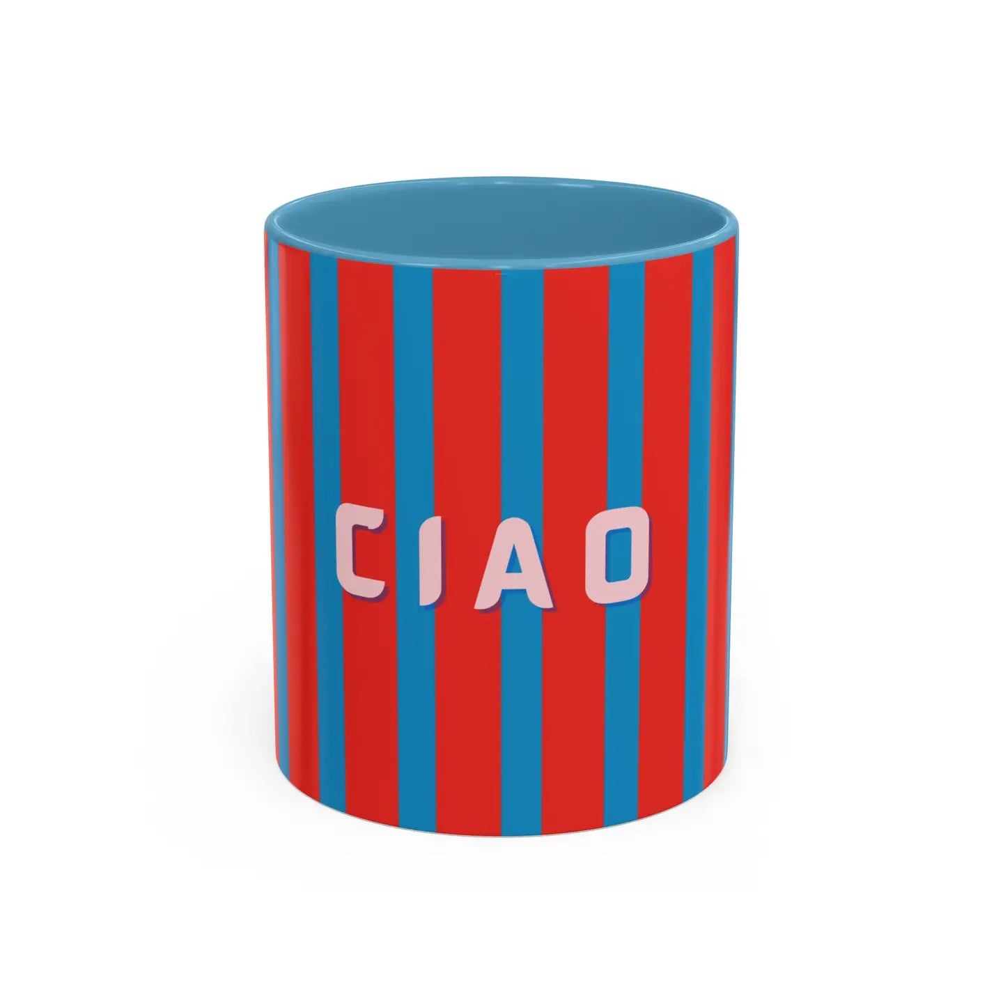Ciao Accent Coffee Mug | Colorful Striped Ceramic Cup