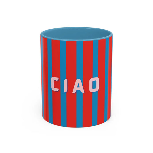 Ciao Accent Coffee Mug | Colorful Striped Ceramic Cup