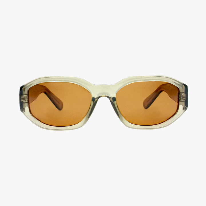 Bea Crystal Taupe Polarized Geometric Fashion Sunglasses
