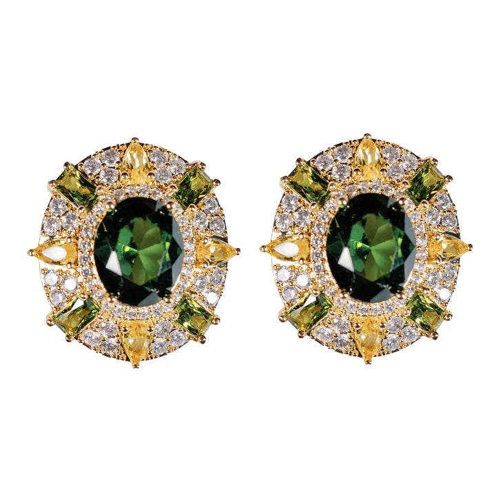 Olive & Canary Oval Luxe Statement Earrings