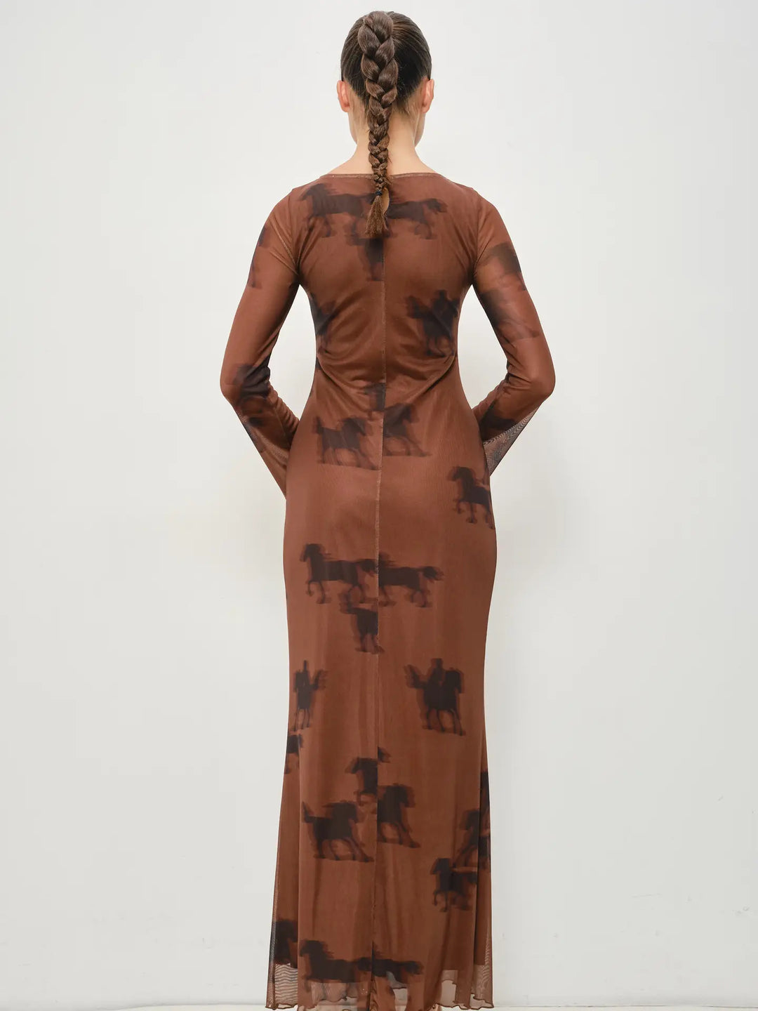 Roger Horse Print Mesh Dress