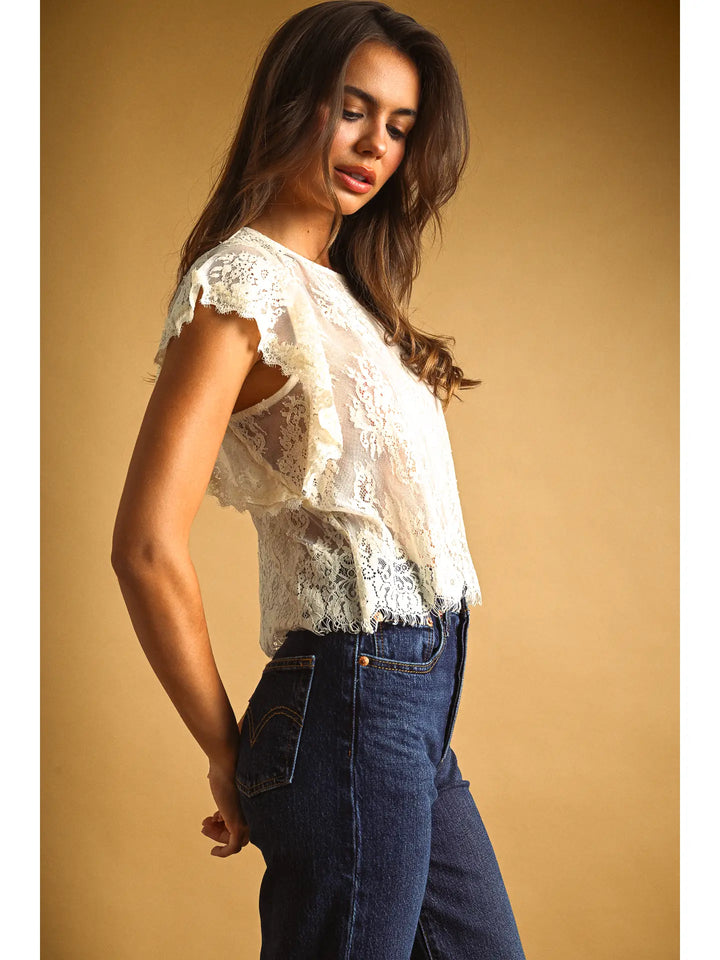 Lace Scalloped Top