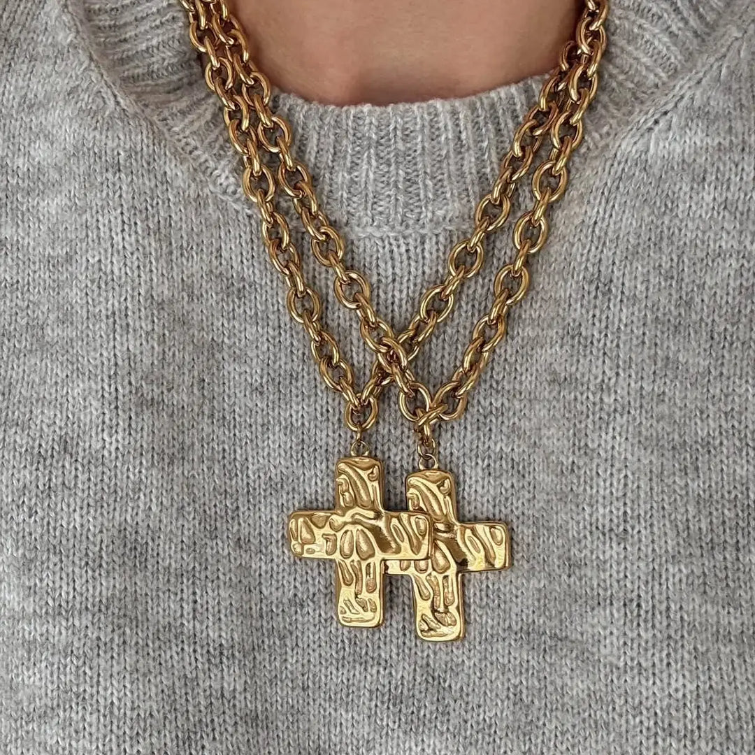 The Hammered Cross Necklace