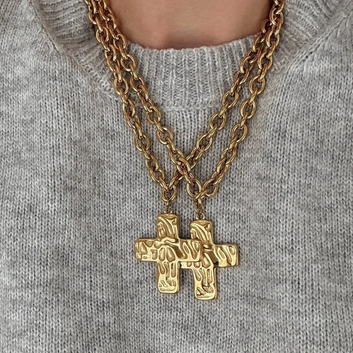The Hammered Cross Necklace