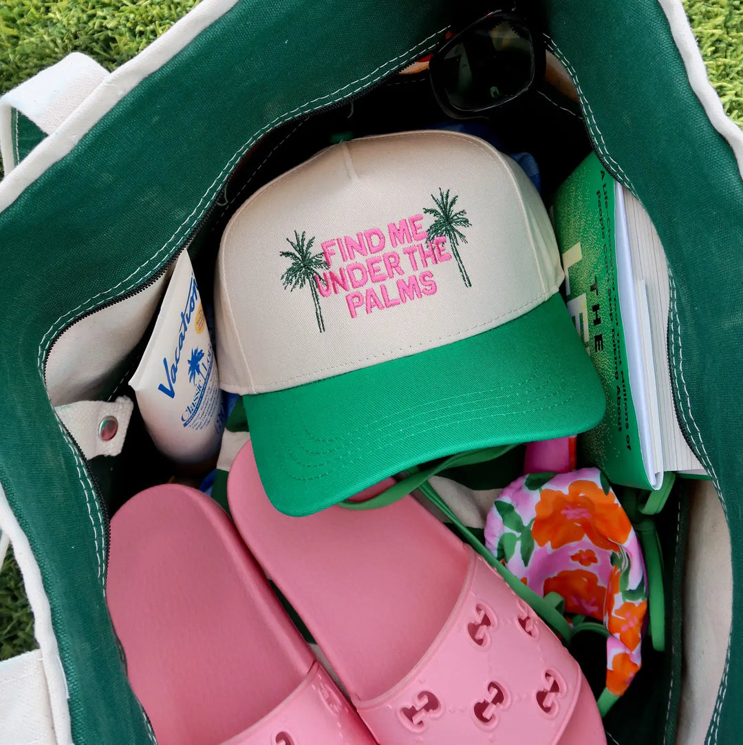Find Me Under the Palms- Kelly Green/Natural Trucker Hat