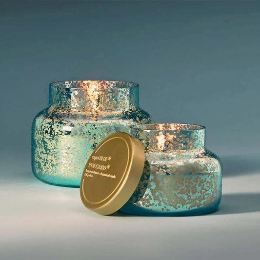Blue Textured Mercury Candle | Volcano 8oz