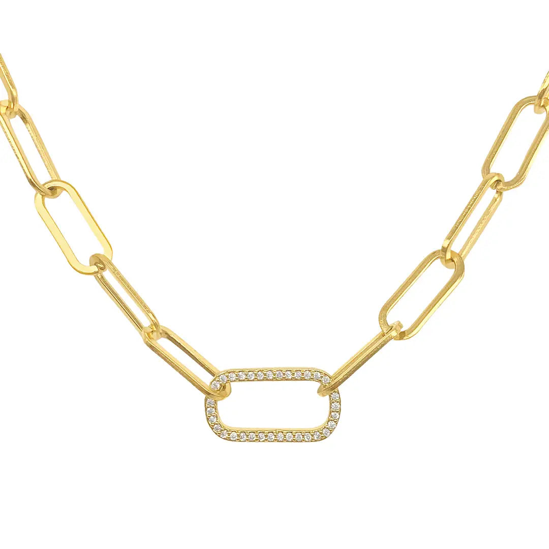 Oversized Link Necklace Gold
