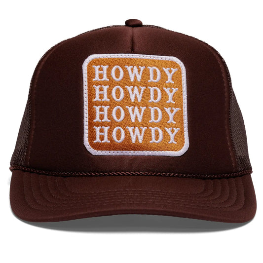 Howdy Trucker Hat in Brown