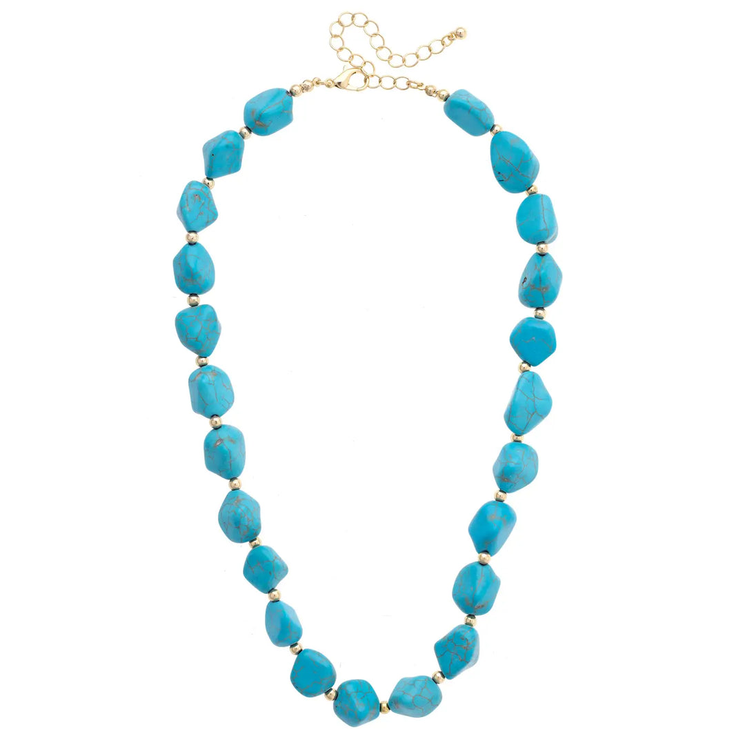 Angel Fire Beaded Necklace in Turquoise