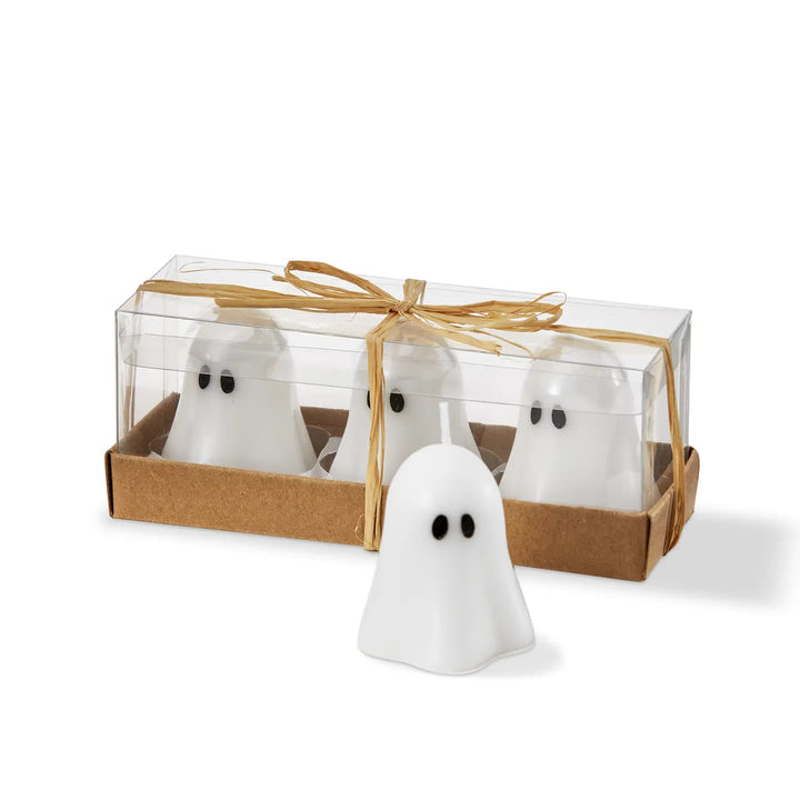 Ghost Mini Candles Set of 3 White Paraffin Wax Everyday