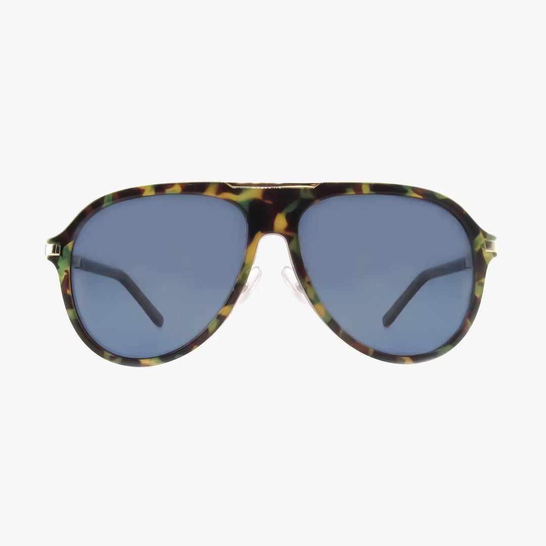 Aura Green Tortoise Polarized Fashion Aviator Sunglasses