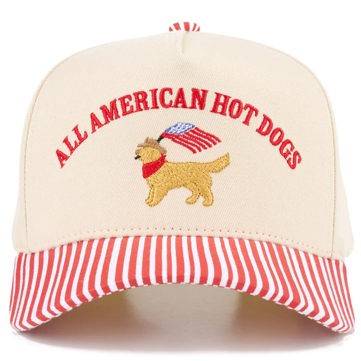 All American Hot Dogs Letter On Two Tone Trucker Hat