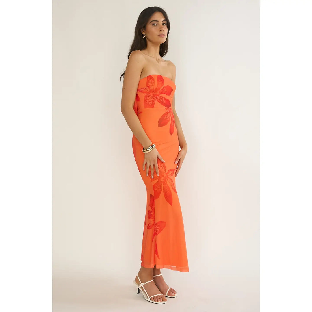 Something in the Orange Mesh Maxi Dress