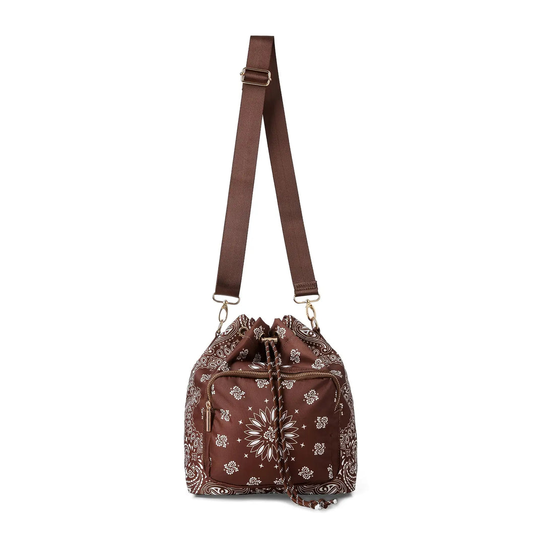 Bandana Print Bucket Bag -Harley Walnut Bandana