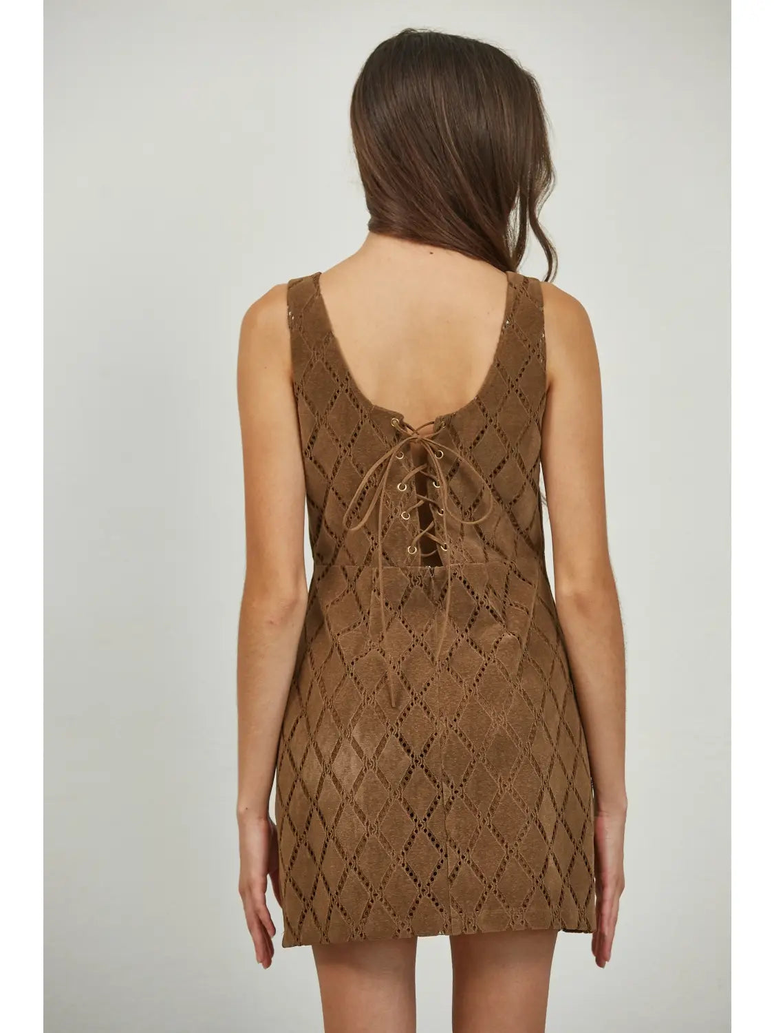 Patterned Faux Suede Dress