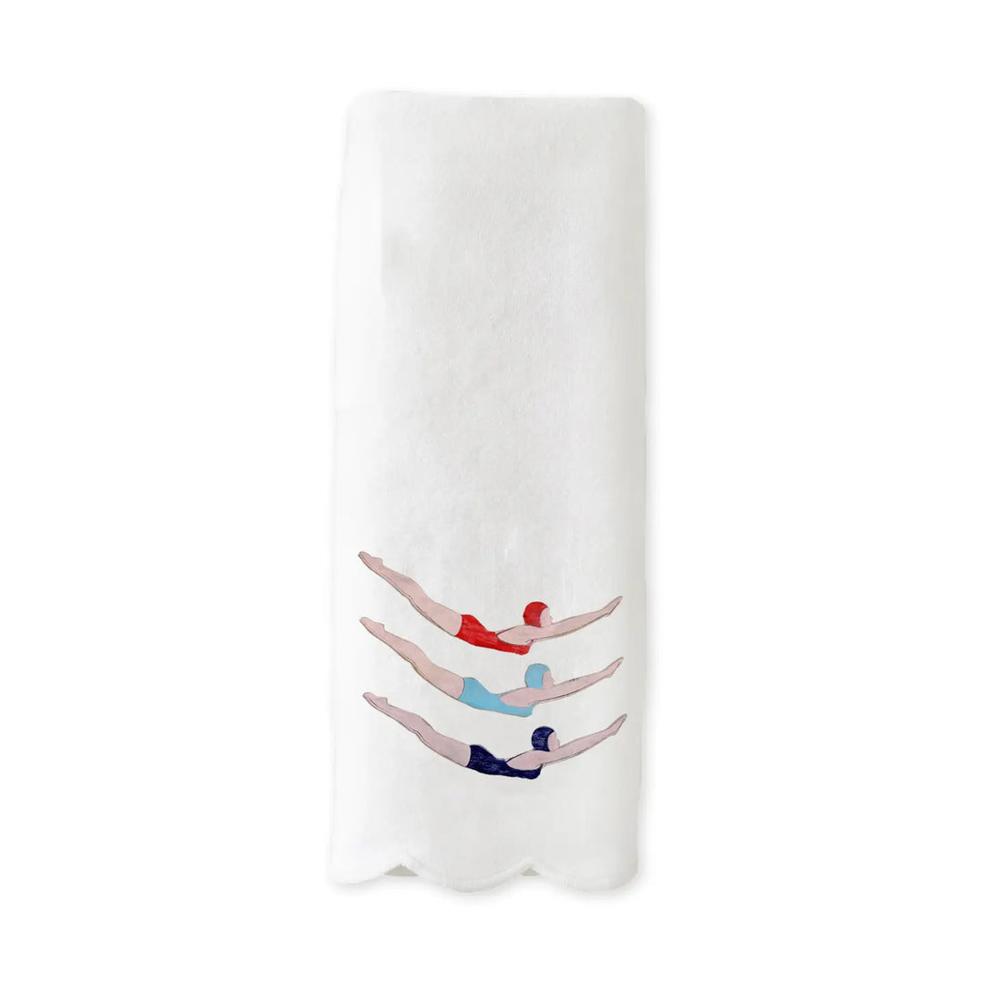 Scalloped Guest Towel - Swimmers