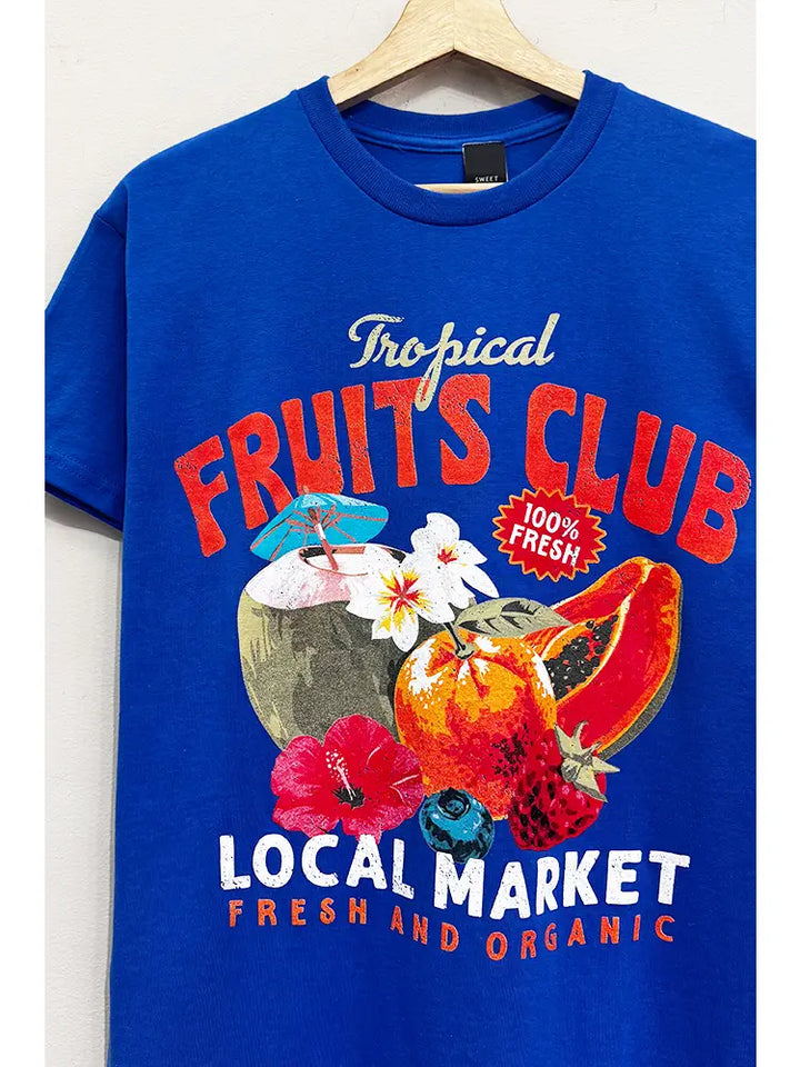 Tropical Fruits Club Blue T-Shirt