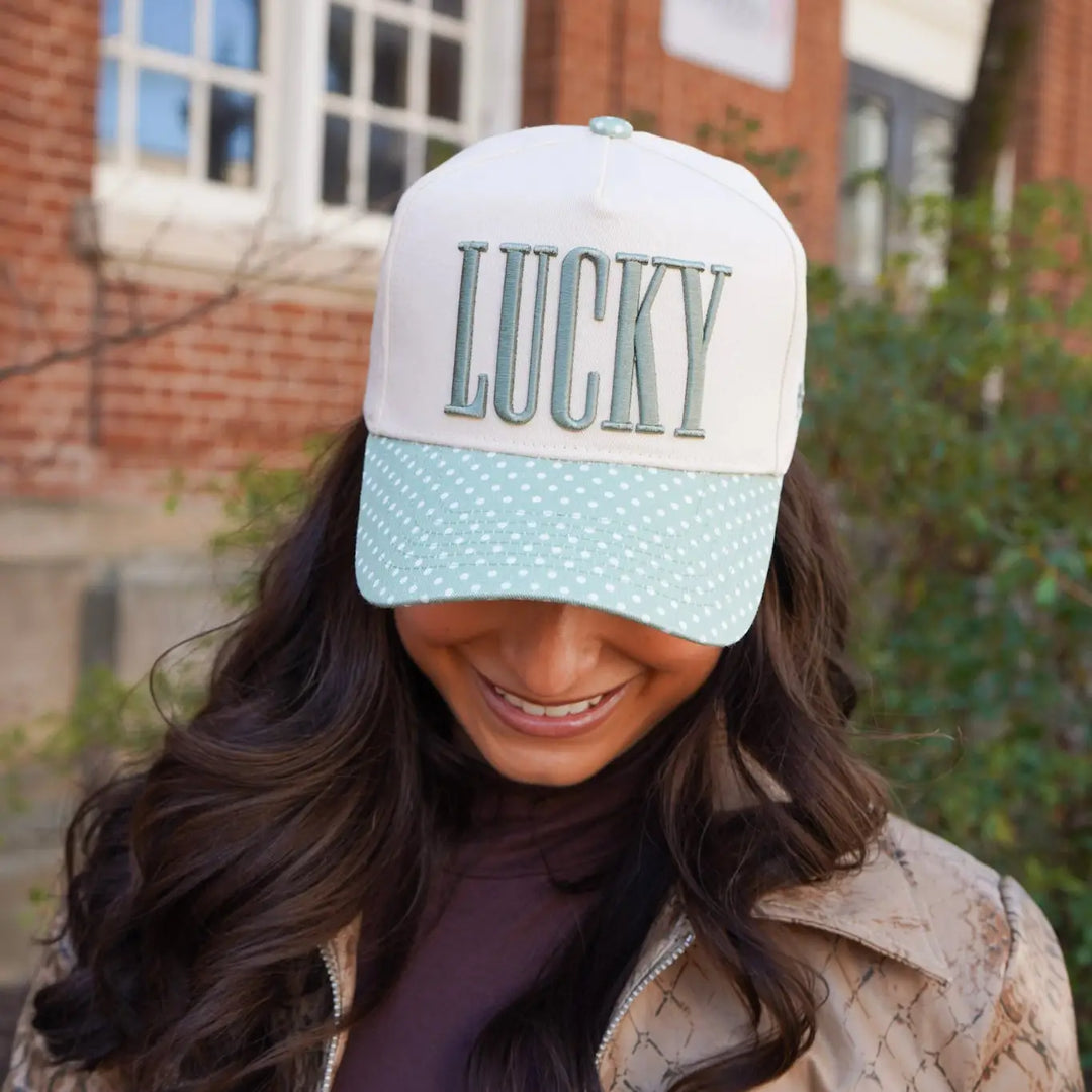 Lucky - Green Polka Dot Trucker Hat