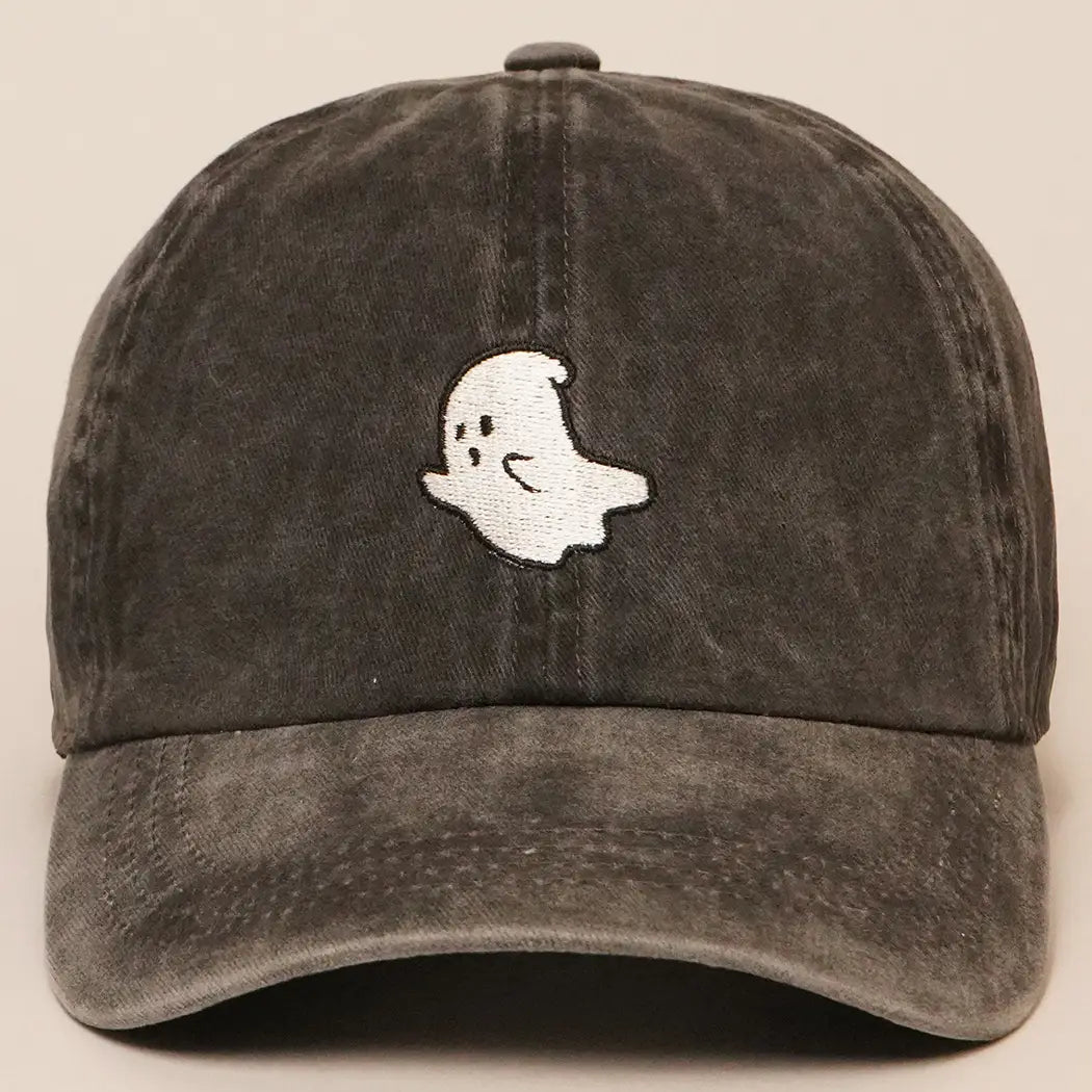 Ghost Embroidered Ball Cap