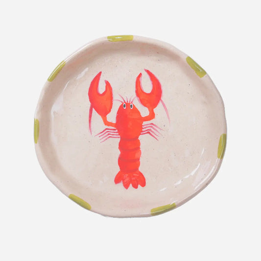 Lobster Trinket Tray-Ceramic Trinket Ring Dish-Jewelry Tray