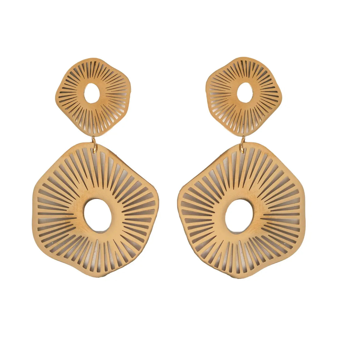 Gold Anemone Statement Earrings
