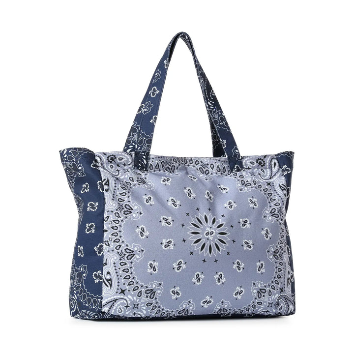 Bandana Print Canvas Tote - Bailey Light Blue/Navy
