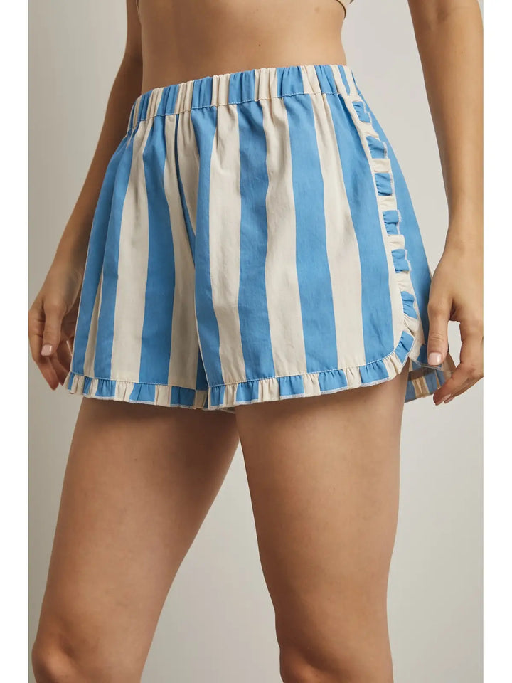 Hidden Contrast Striped Shorts