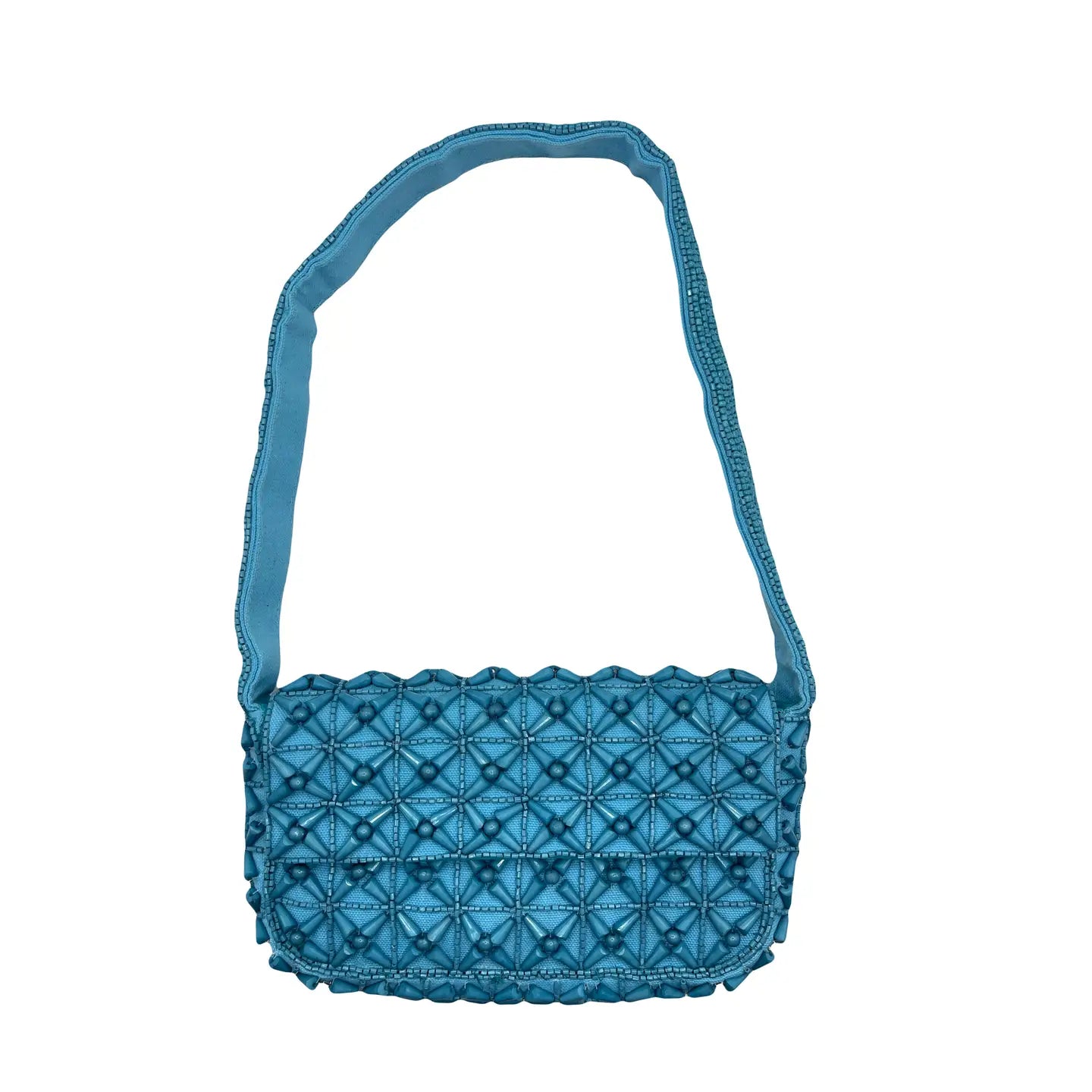 Blue Beaded Shoulder Bag