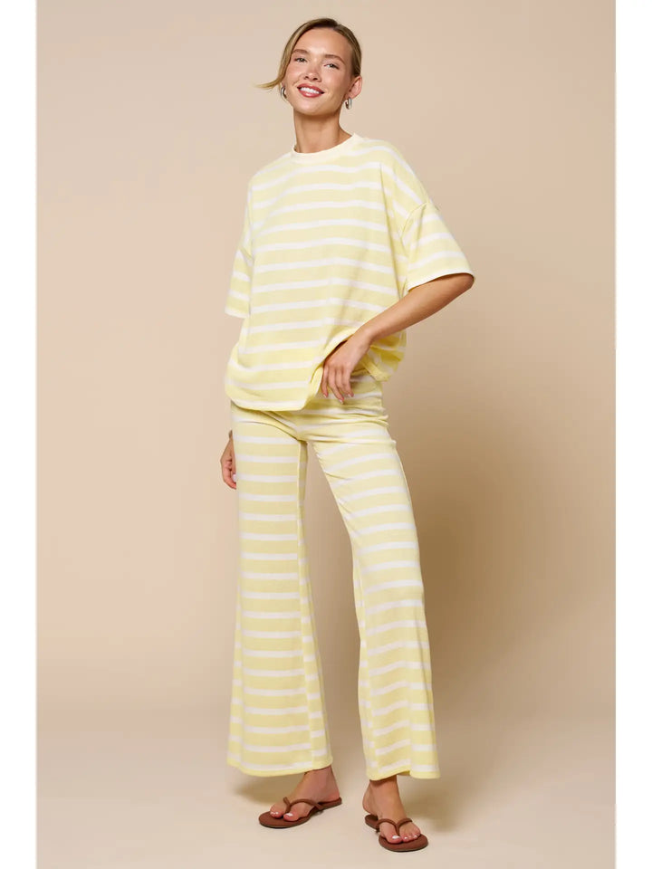 Striped Short Sleeve Knit Top