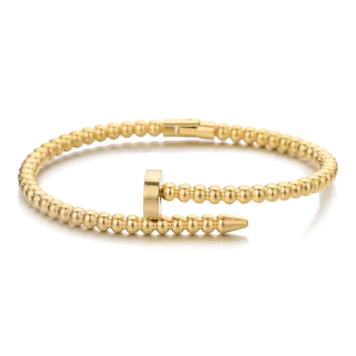 Tarnish Resistant 18k Gold Plated Beaded Nail Cuff