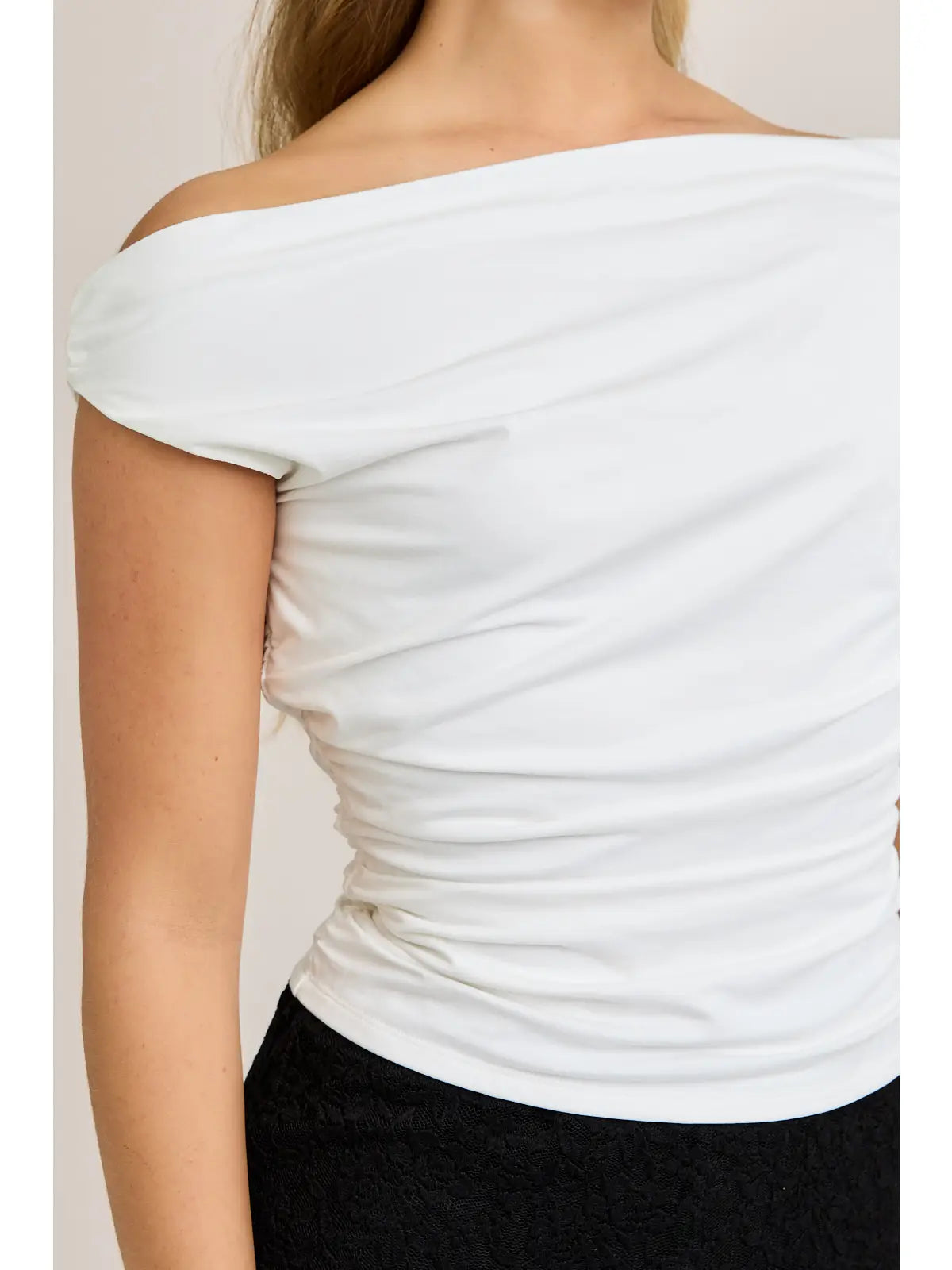 Off the Shoulder Top with Ruching