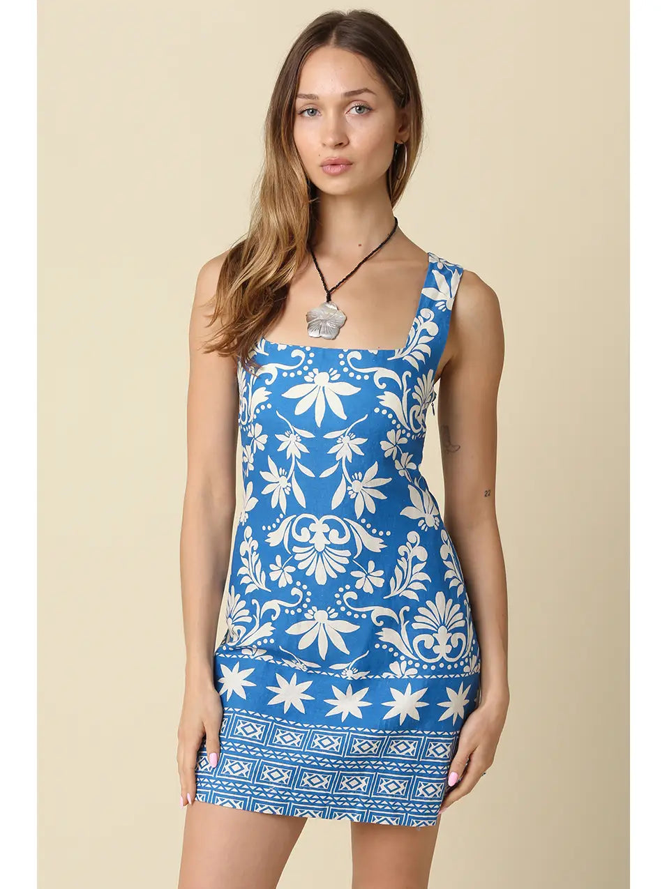 Isabella Blue Floral Mini Dress S
