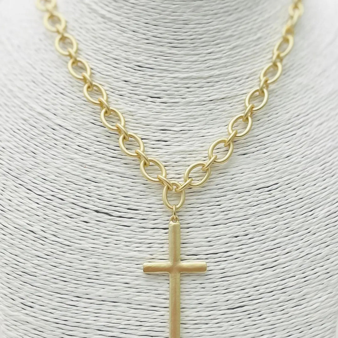 Golden - Traditional Cross Necklace