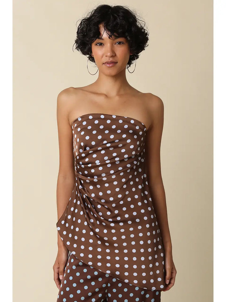 Coco Polka Dot Strapless Top