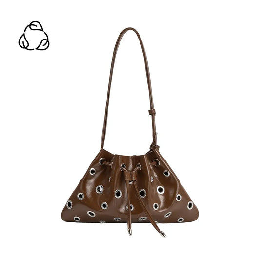 Paloma Chocolate Recycled Vegan Shoulder Bag Melie Bianco