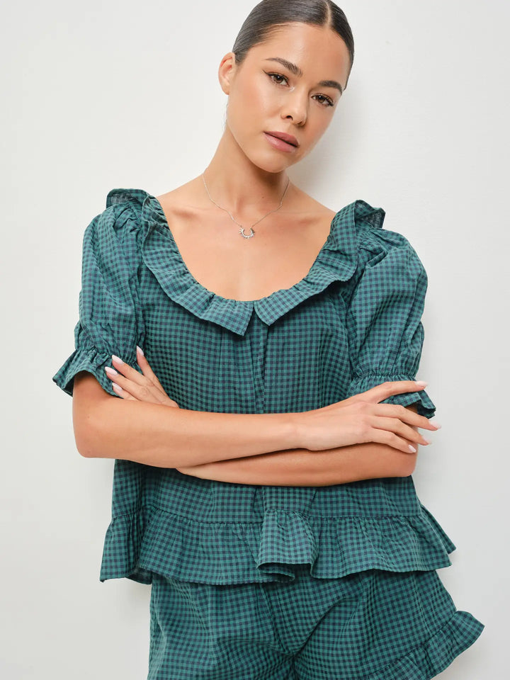 Teagan Frill Gingham Top