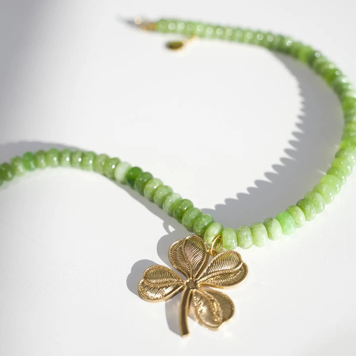 Classy in Clover Stone Necklace - Hunter Green