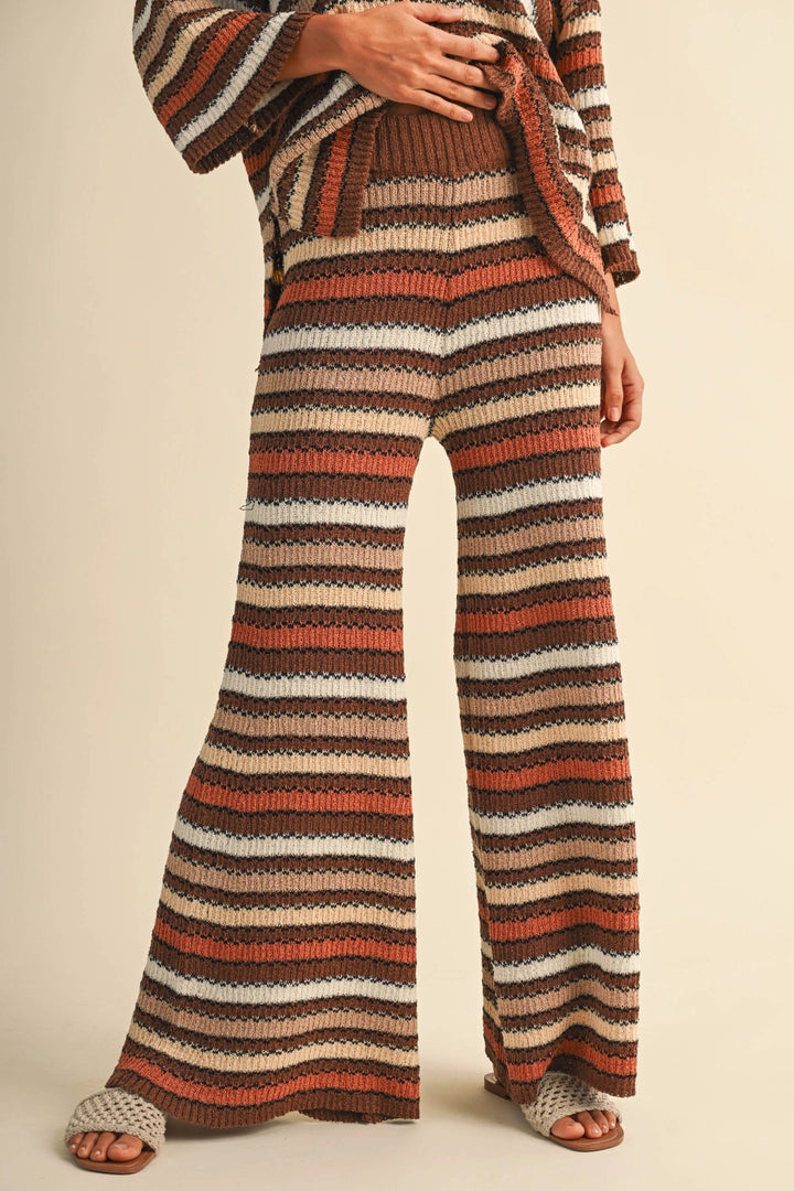 Mocha Striped Knit Pants