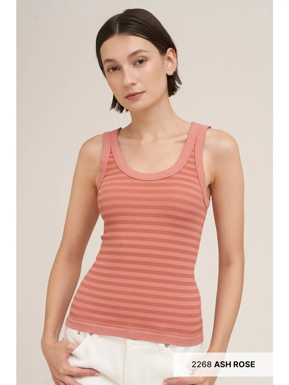 Ash Rose Reversible Striped Tank Top