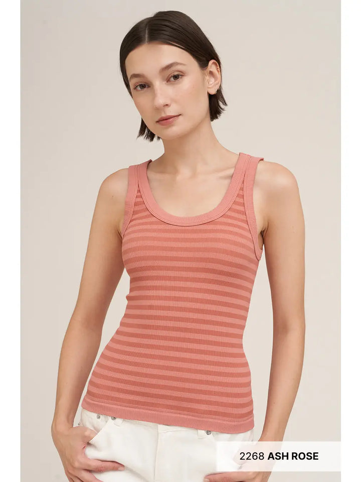 Ash Rose Reversible Striped Tank Top