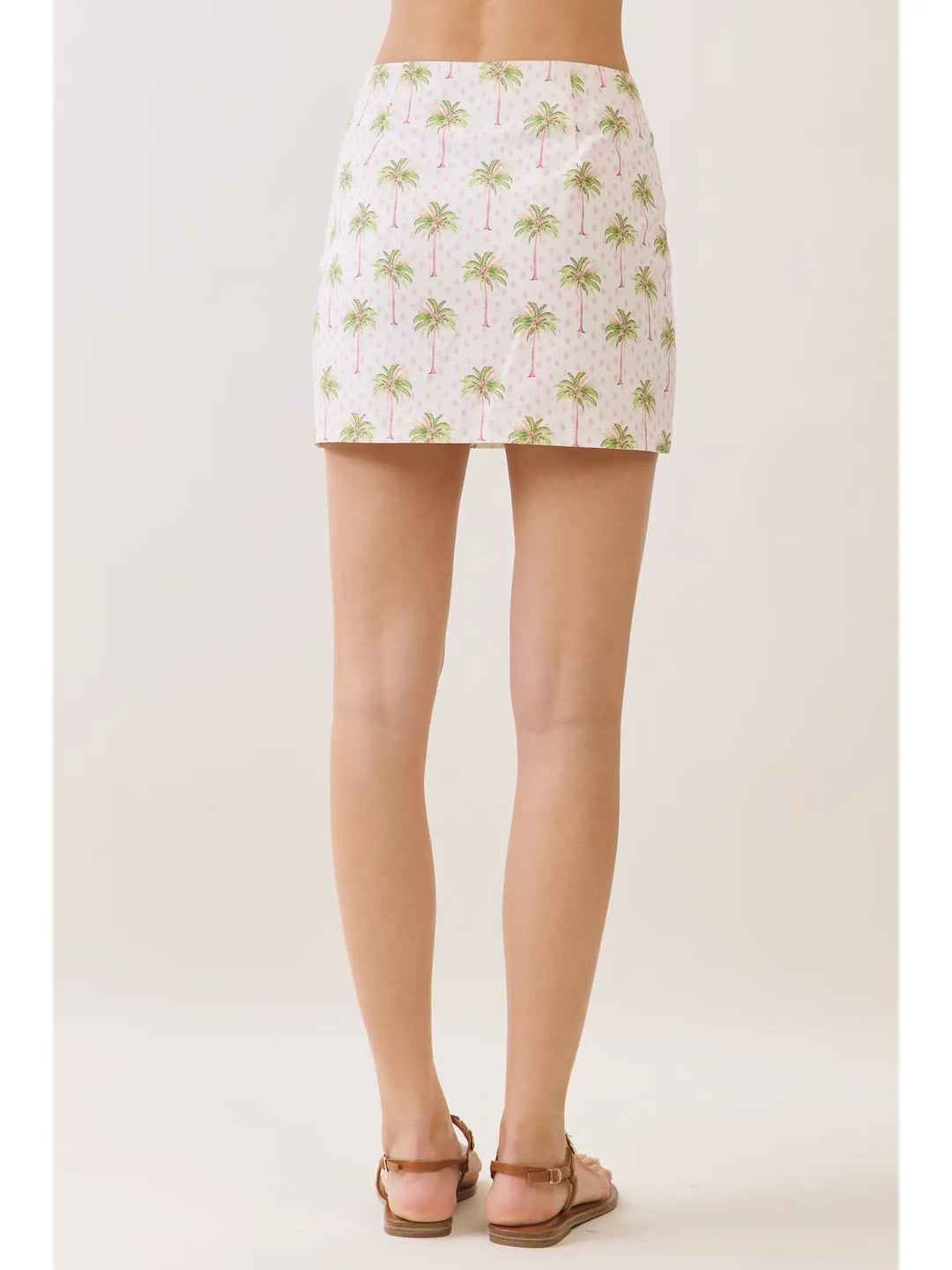 Palm Tree Print High Waist Mini Skirt