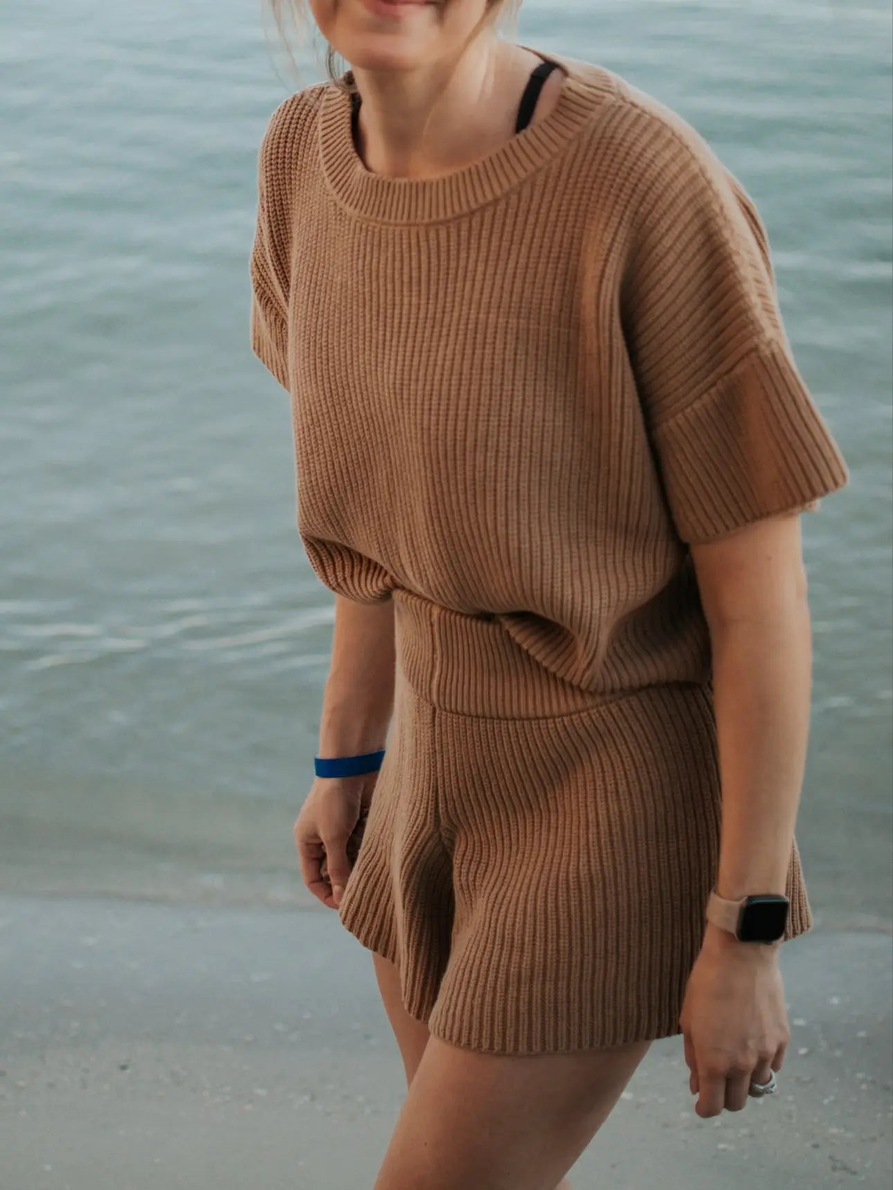Ribbed Chunky Sweater Shorts