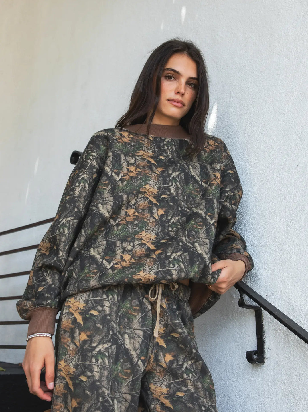 Bayou Dark Woodland Camo Mock Neck Sweatshirt