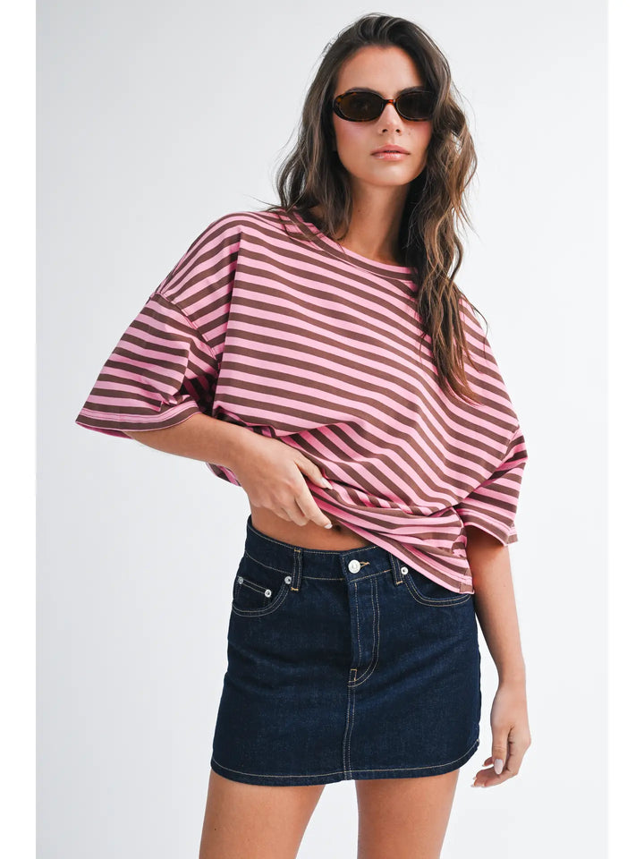 Oversized Stripe Boyfriend Tee