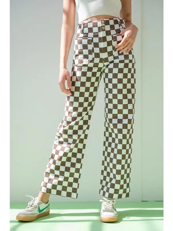 Checkered Pants in Cinnamon