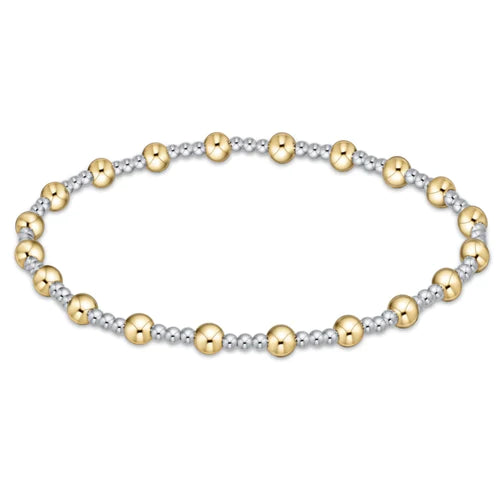 Classic Sincerity Pattern 4mm Bead Bracelet - Mixed Metal eNewton