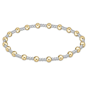 Classic Sincerity Pattern 4mm Bead Bracelet - Mixed Metal eNewton